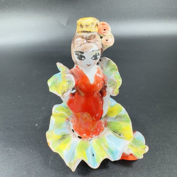 Vintage Hand Made RedWare Pottery Spanish Dancer Artist Signed Figurine Decor - Picture 2 of 12